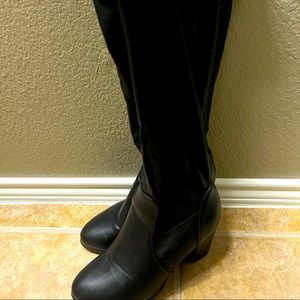 Over the knee faux leather boots
